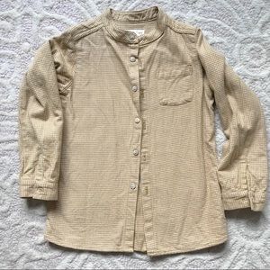 Fin & Vince Mustard Houndstooth Button Up